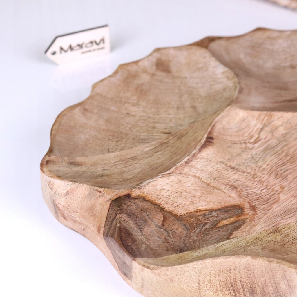 Kavira Divided Mango Wood Serving Dish by Maravi