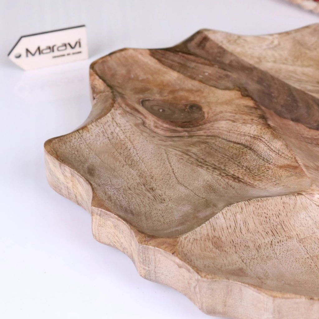 Kavira Divided Mango Wood Serving Dish by Maravi