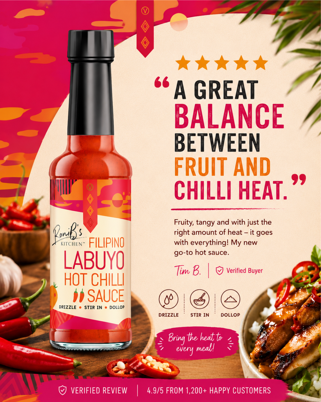 Labuyo Hot Chilli Sauce 150ml by RoniB's Kitchen