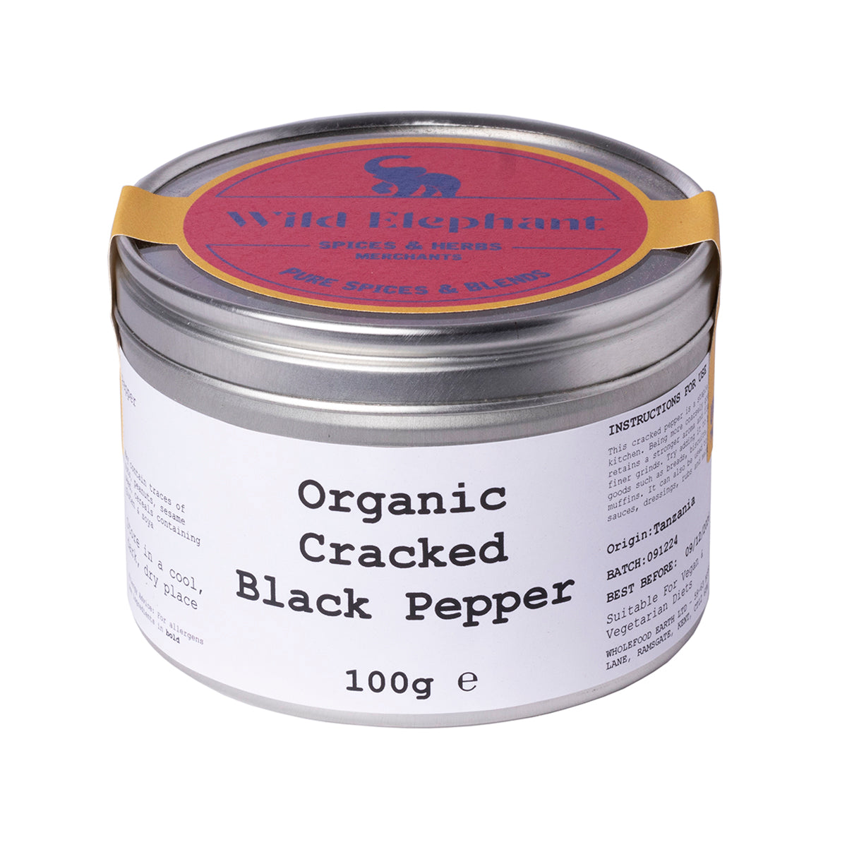 Organic Cracked Black Pepper by Wild Elephant