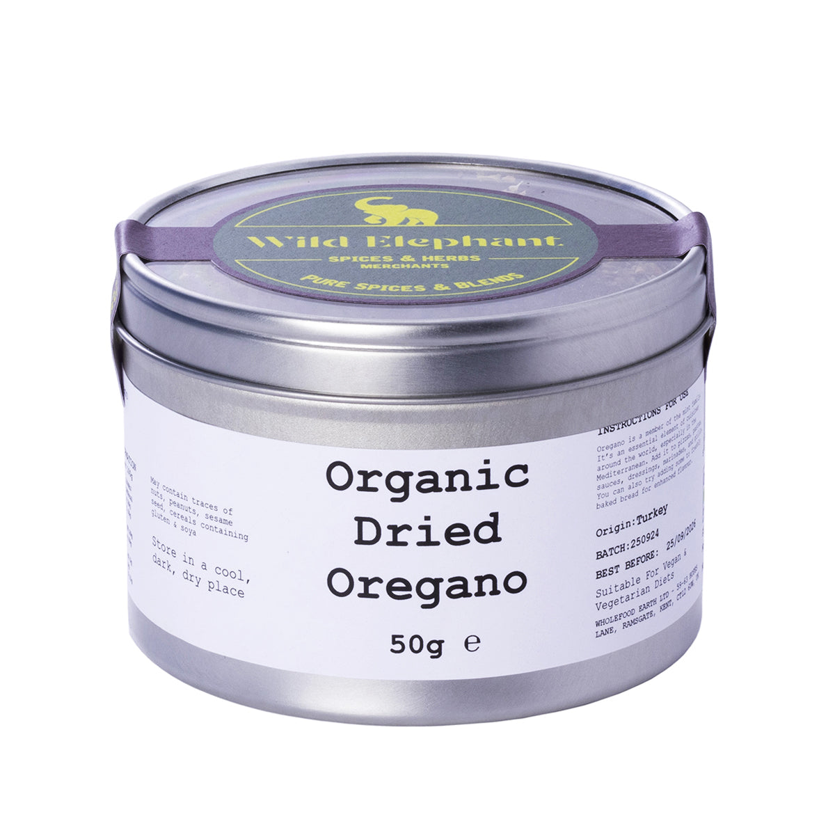 Organic Dried Oregano 50g by Wild Elephant