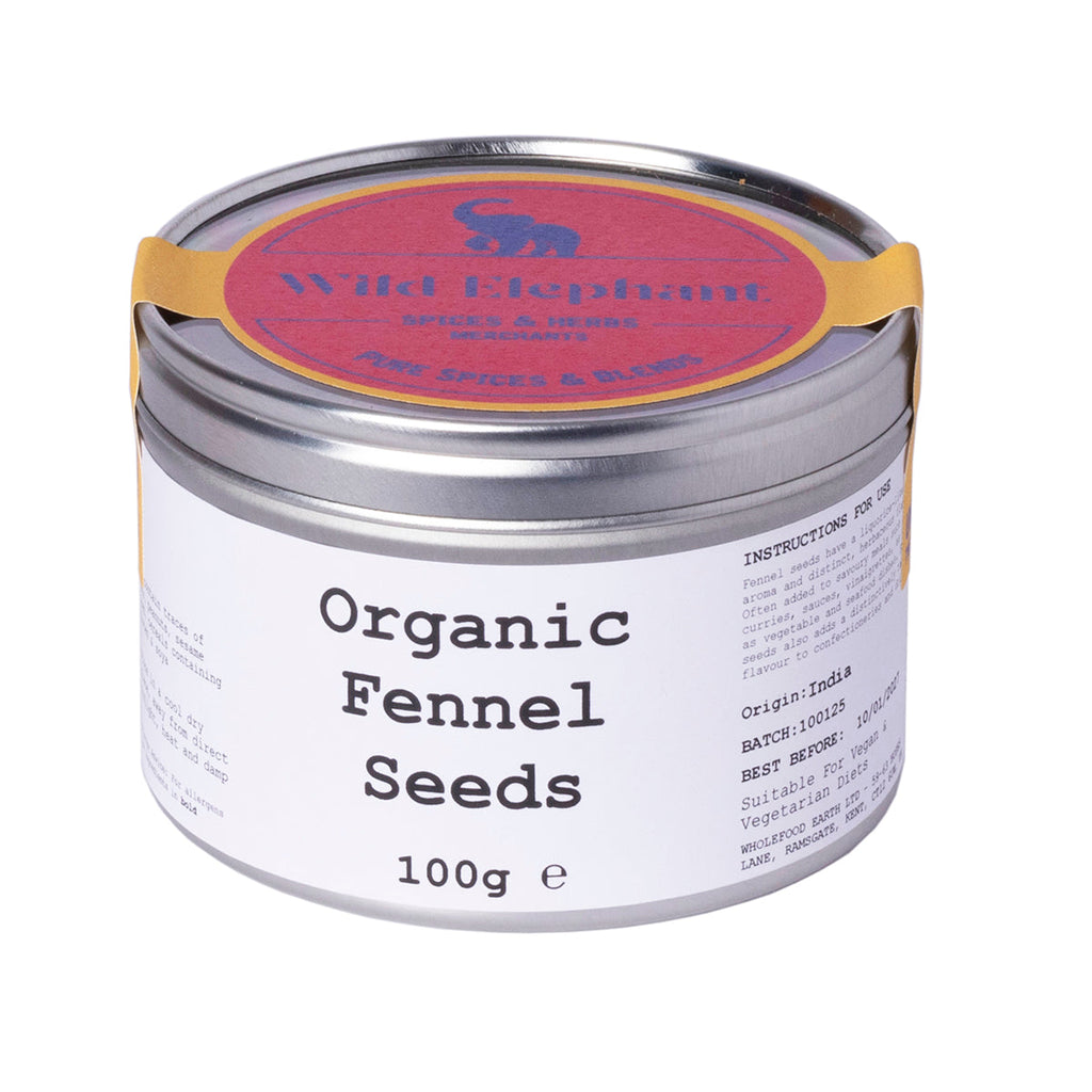 Organic Fennel Seeds 100g by Wild Elephant