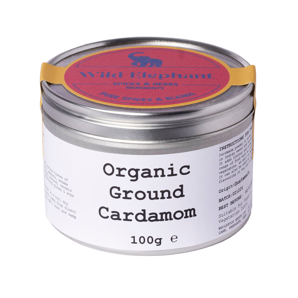 Organic Ground Cardamom 100g by Wild Elephant