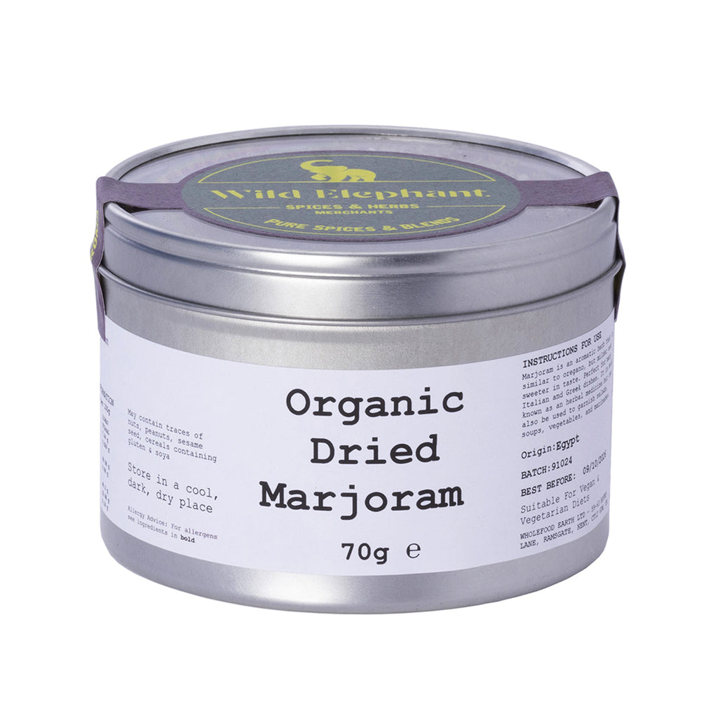 Organic Dried Marjoram 70g by Wild Elephant