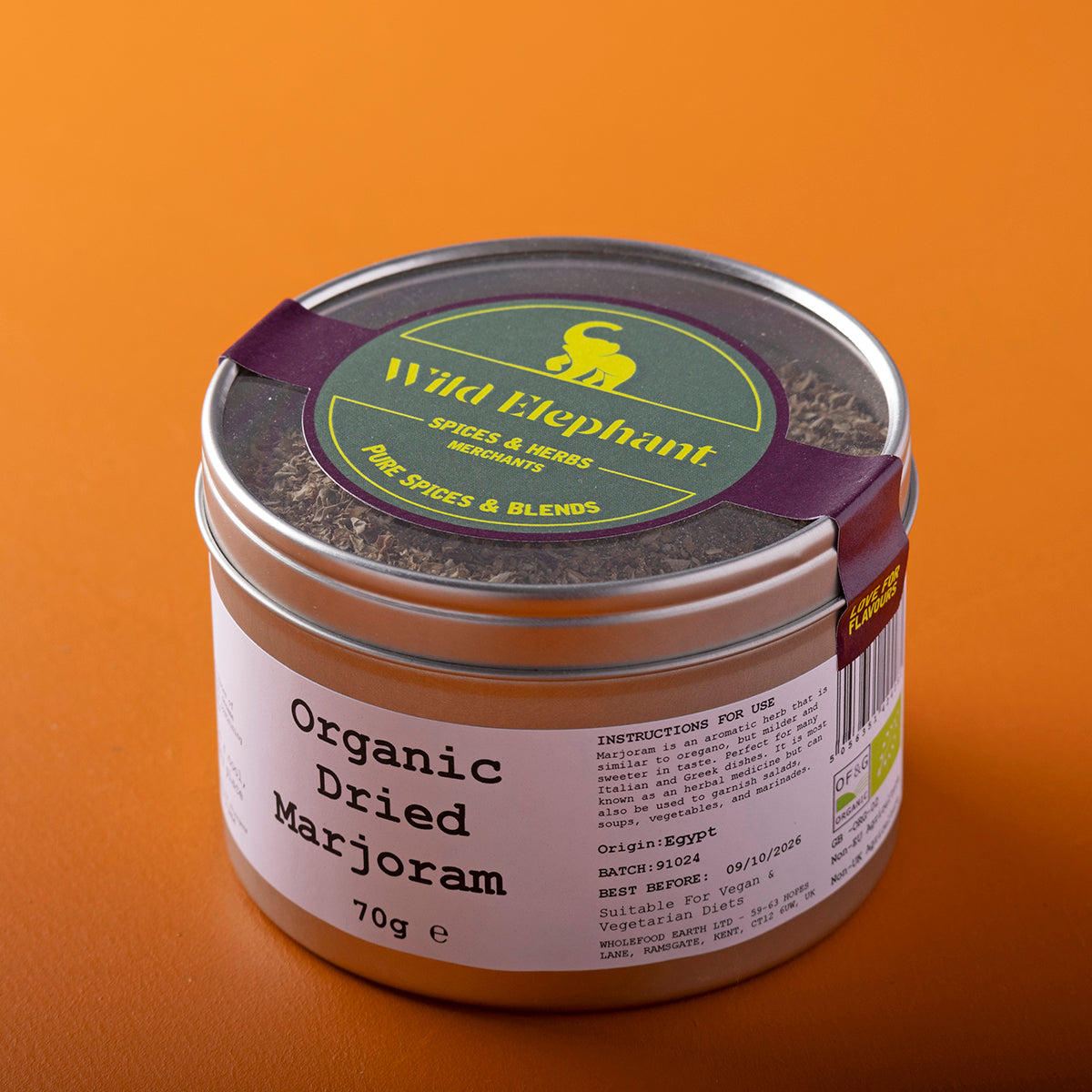 Organic Dried Marjoram 70g by Wild Elephant, view 3