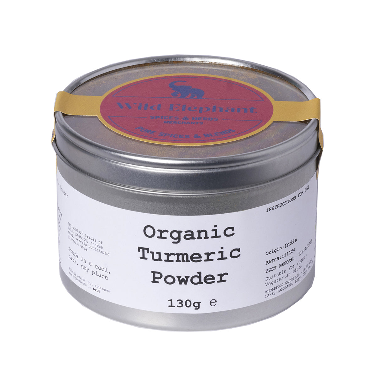 Organic Turmeric Powder 130g by Wild Elephant