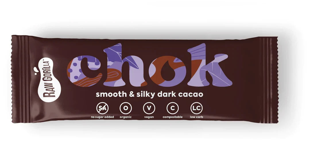 Chok Smooth & Silky Dark Cacao Bar 35g by Raw Gorilla