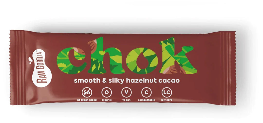 Chok Smooth & Silky Hazelnut Cacao Bar 35g by Raw Gorilla