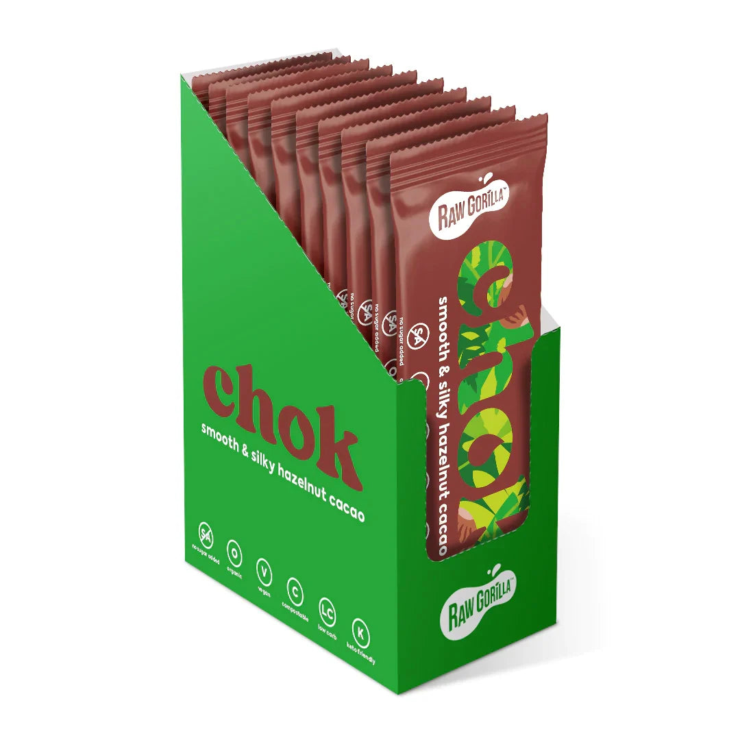 Chok Smooth & Silky Hazelnut Cacao Bar 35g by Raw Gorilla, view 2