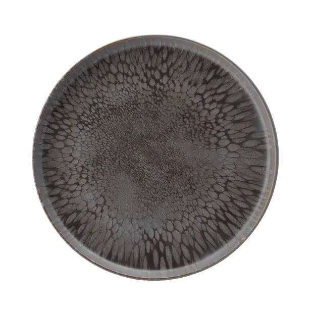 Nocturne grey stoneware coupe plate, 28cm, by Utopia