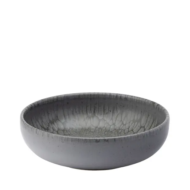 Nocturne grey stoneware bowl, 16cm, by Utopia