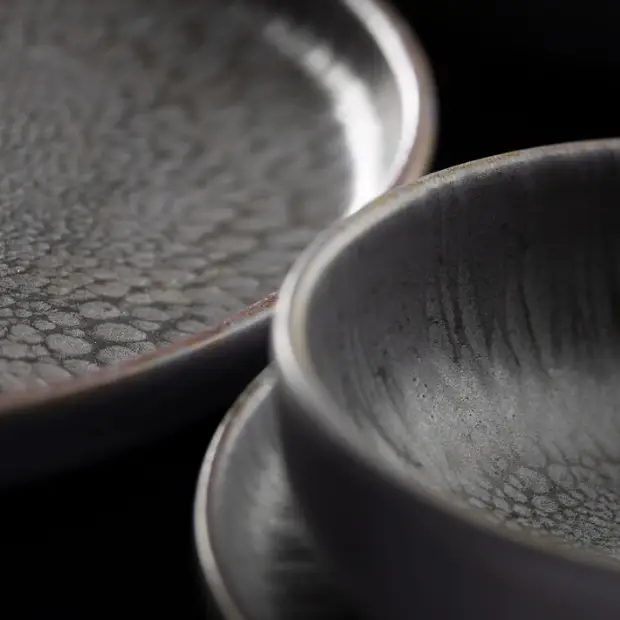 Nocturne grey stoneware bowl, 16cm, by Utopia, view 2