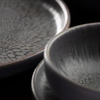 Nocturne grey stoneware bowl, 16cm, by Utopia, view 2