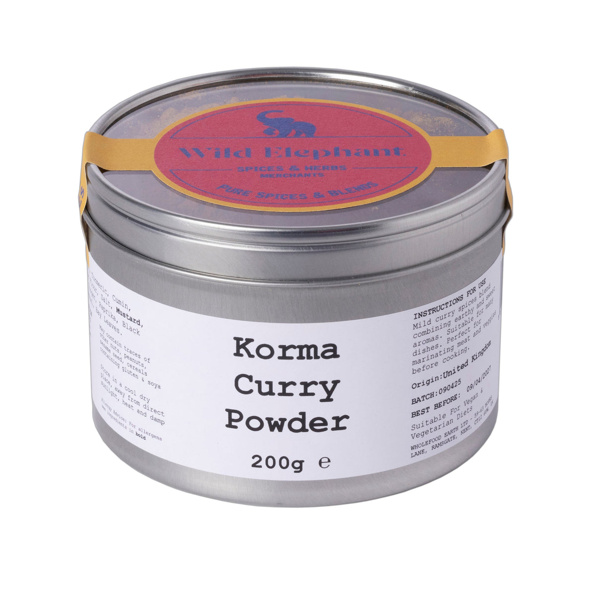 Korma Curry Powder by Wild Elephant