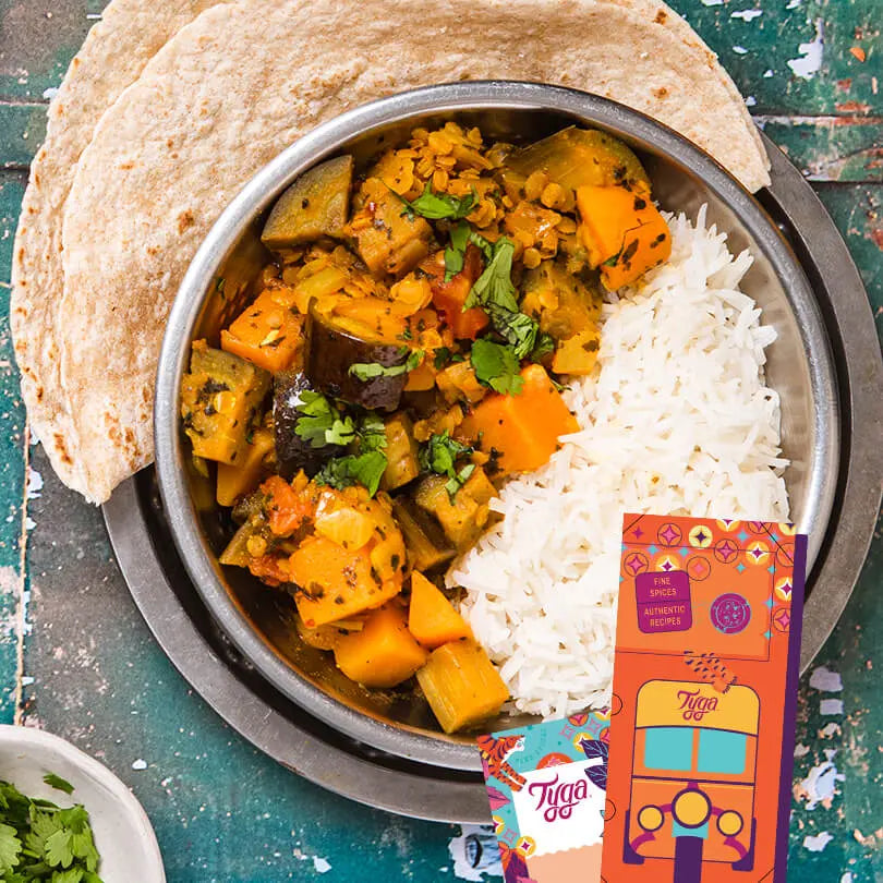 Aubergine and Butternut Squash Dhansak Recipe Kit by Tyga, view 6