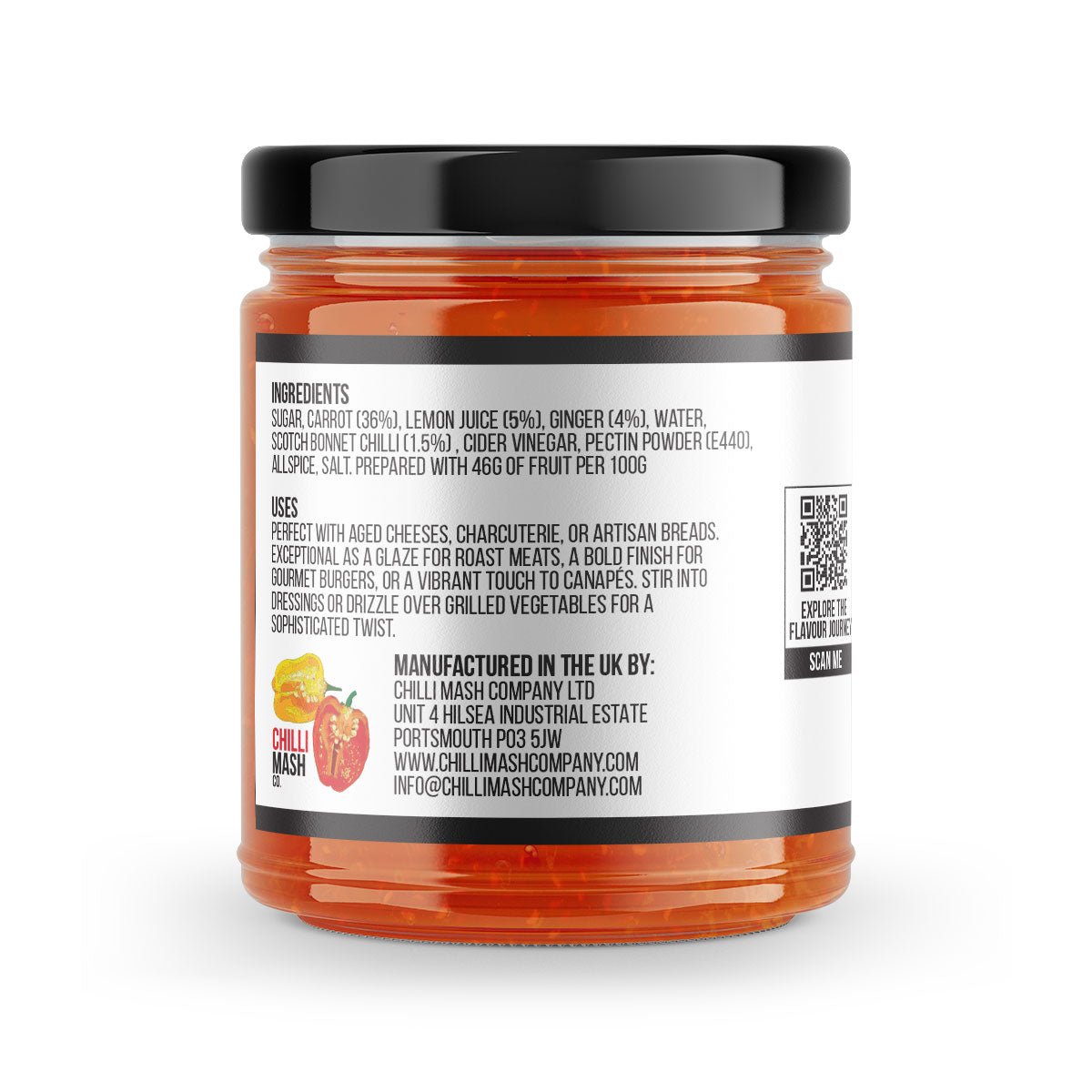 Carrot & Ginger Chilli Jam 190g by Chilli Mash Co.