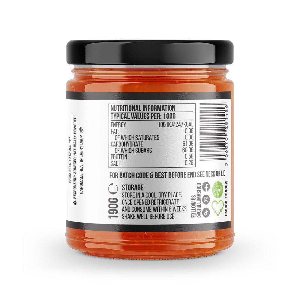 Carrot & Ginger Chilli Jam 190g by Chilli Mash Co.