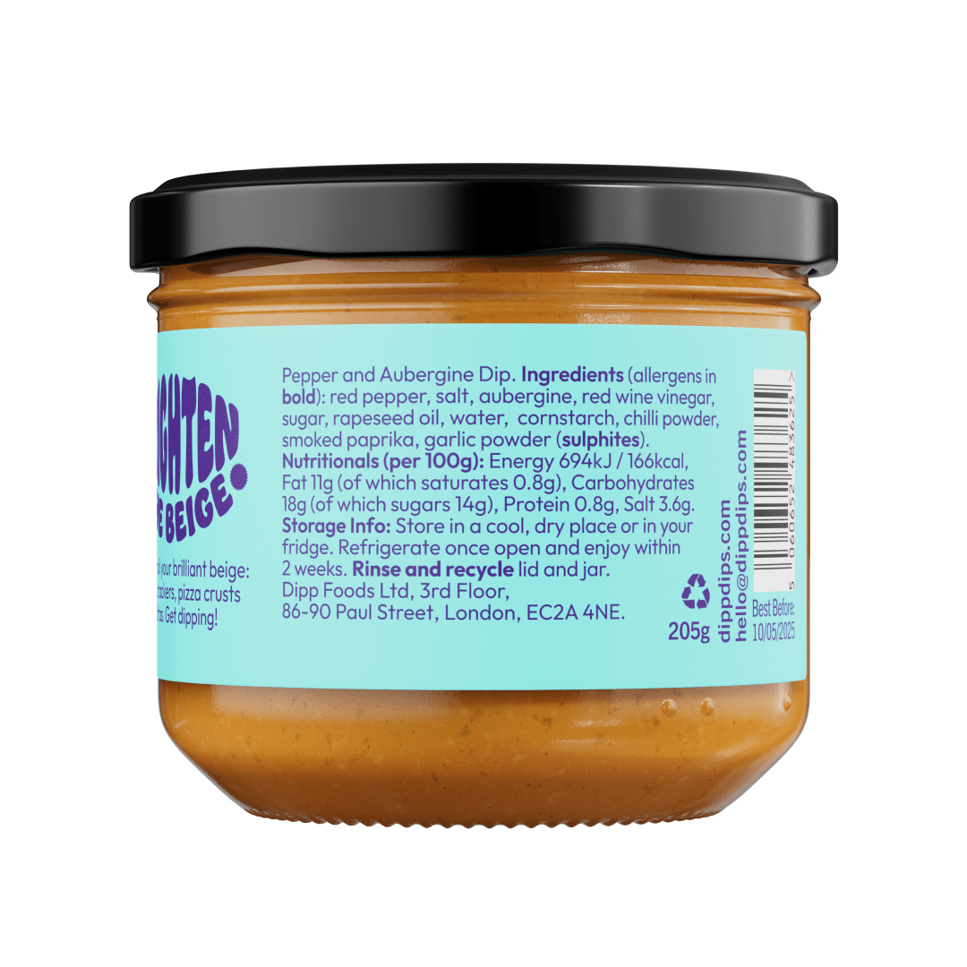 Dipp Red Pepper and Aubergine Dip 350g tub, view 2