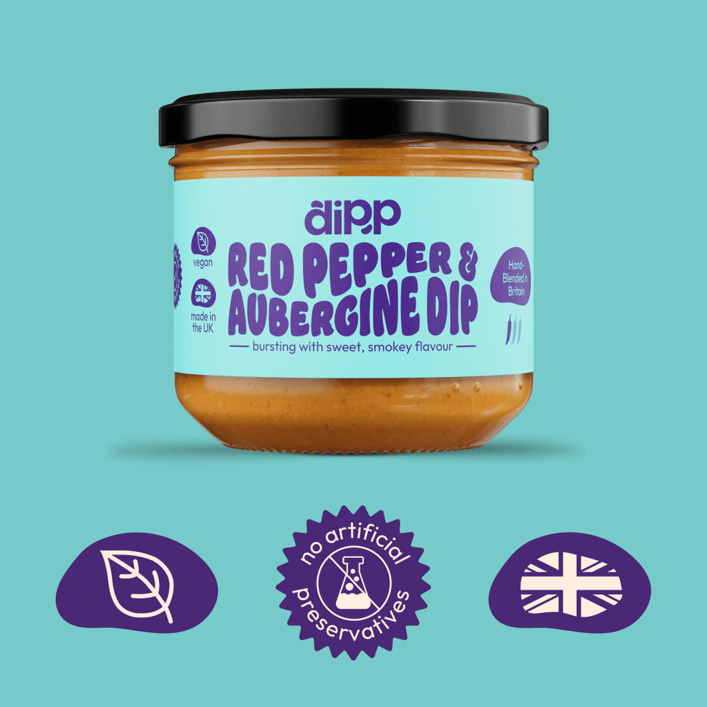 Dipp Red Pepper and Aubergine Dip 350g tub, view 3