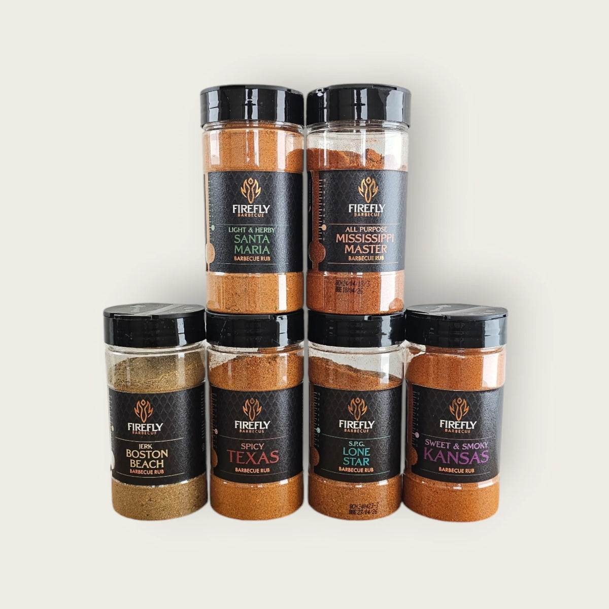 American BBQ Rub 6 Jar Selection by FireFly Barbecue