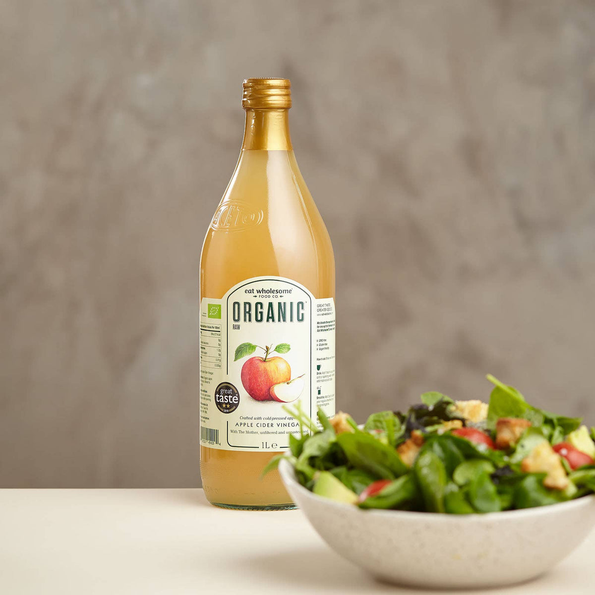 Eat Wholesome Organic Raw Apple Cider Vinegar with Mother 1L, view 2
