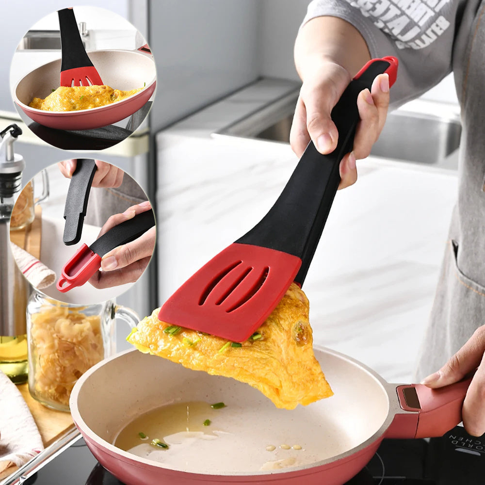 3-in-1 silicone spatula tongs