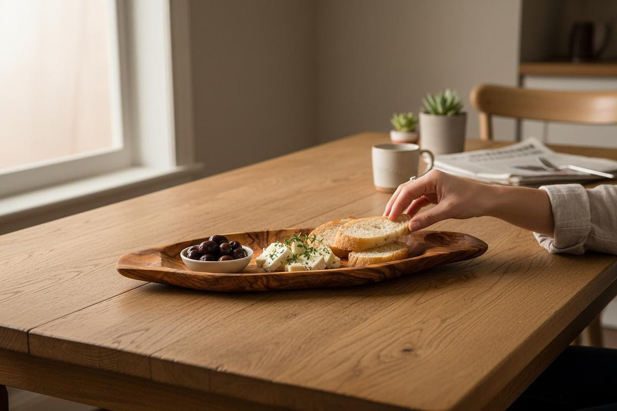 Olive Wood Charcuterie Board, live edge