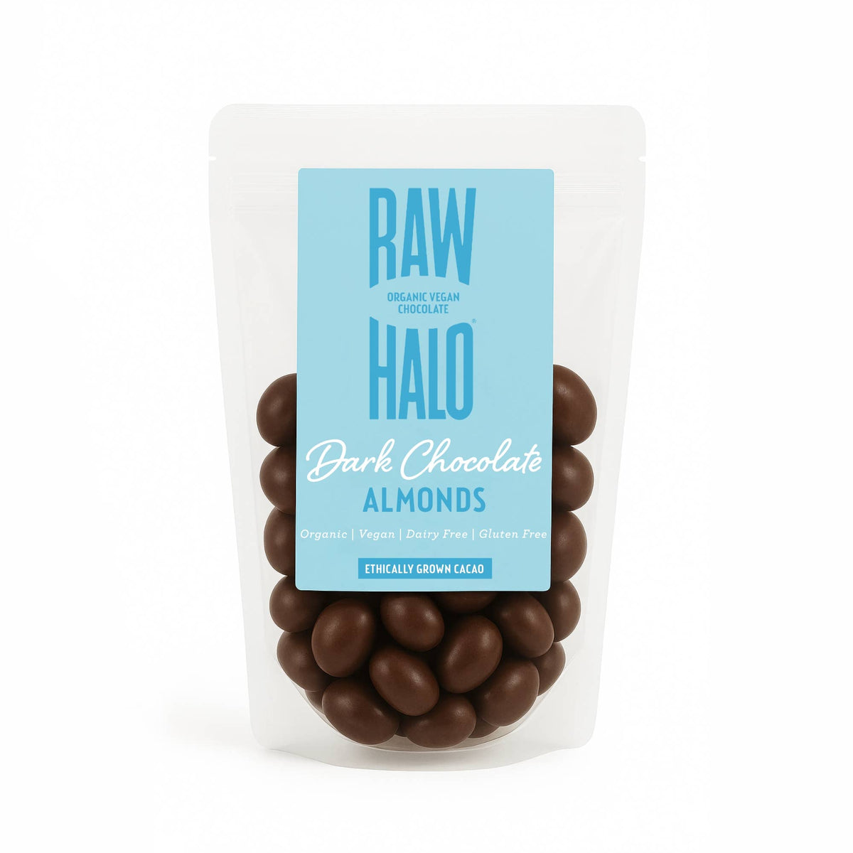 Raw Halo Organic Dark Chocolate Covered Almonds 85g