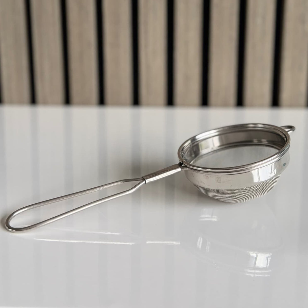 Stainless steel tea strainer, view 2