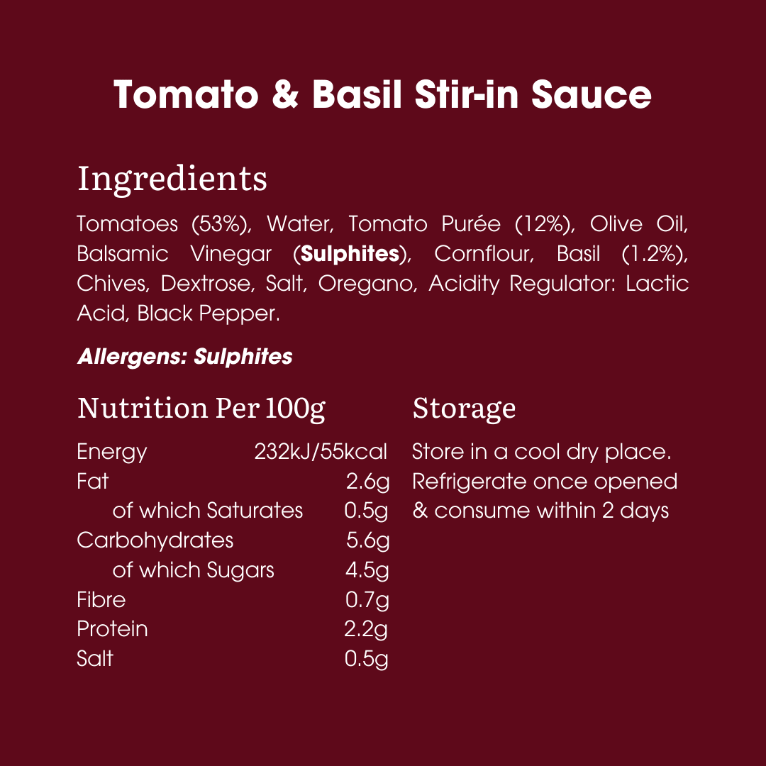 Tomato and Basil Stir-in Sauce 260g jar, view 5
